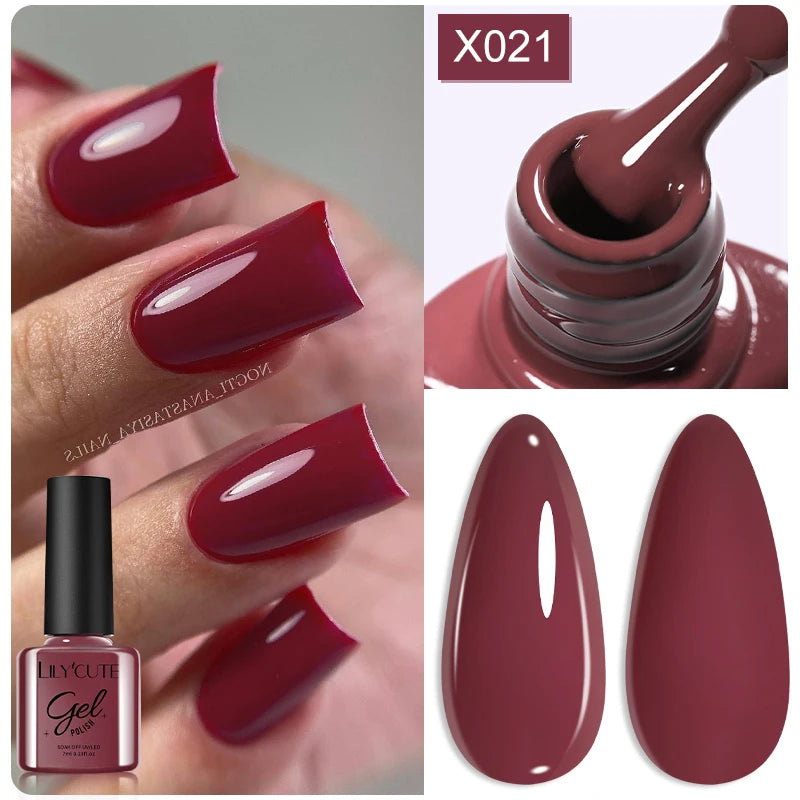 Deep Plum Nail Gel Polish 7ml (X040) UV LED - LILYCUTE