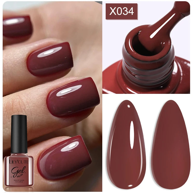 Deep Plum Nail Gel Polish 7ml (X040) UV LED - LILYCUTE
