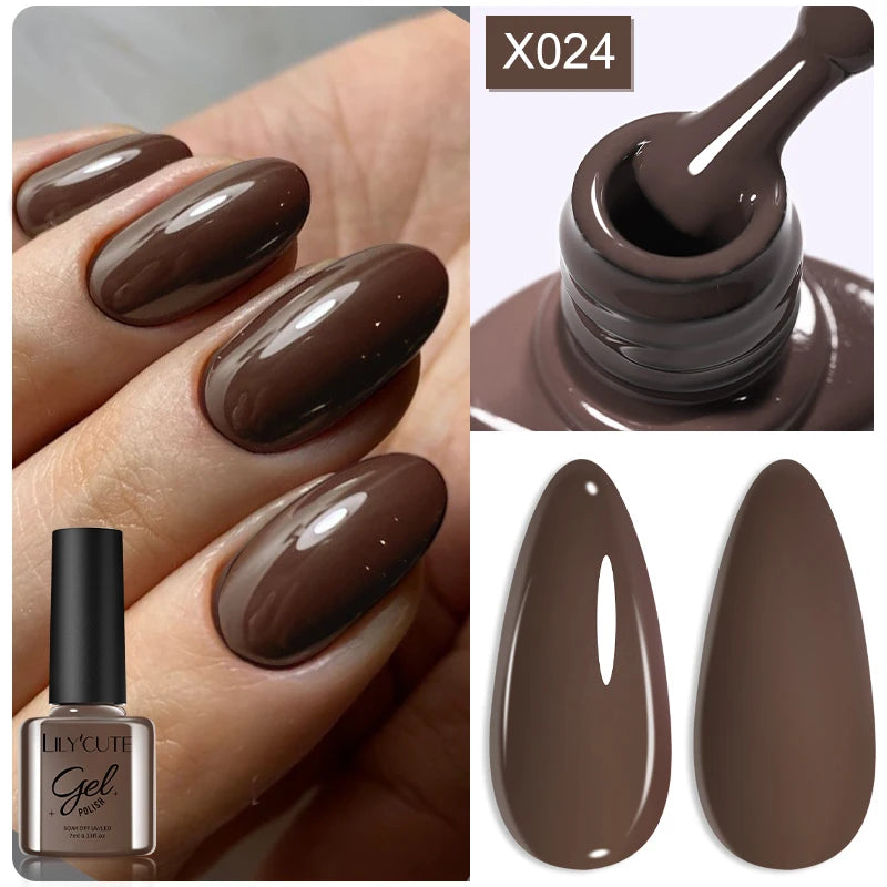 Deep Plum Nail Gel Polish 7ml (X040) UV LED - LILYCUTE
