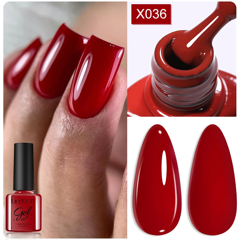 Deep Plum Nail Gel Polish 7ml (X040) UV LED - LILYCUTE