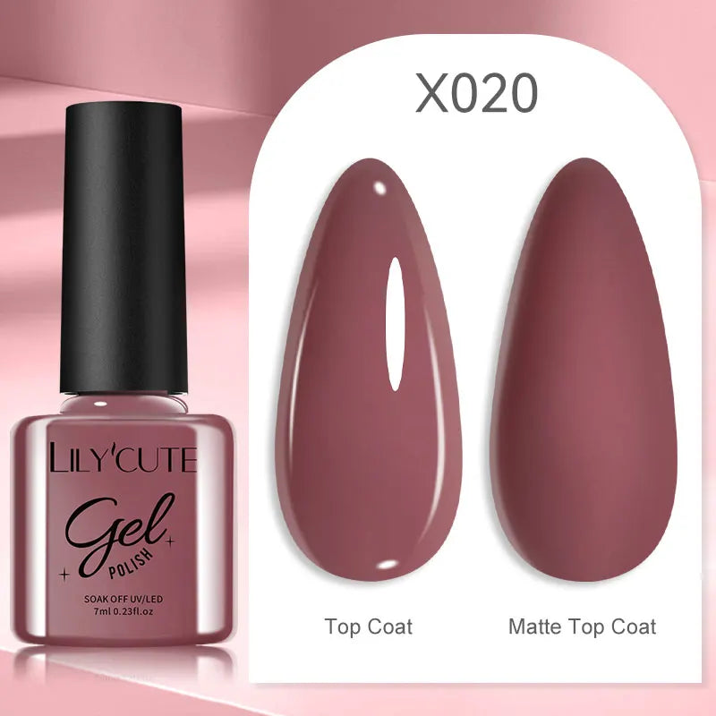 Deep Plum Nail Gel Polish 7ml (X040) UV LED - LILYCUTE