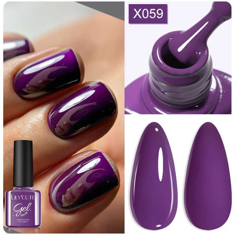 Deep Plum Nail Gel Polish 7ml (X040) UV LED - LILYCUTE
