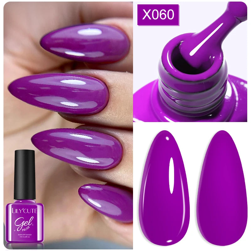 Deep Plum Nail Gel Polish 7ml (X040) UV LED - LILYCUTE