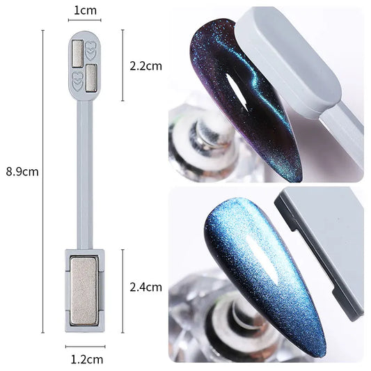 2 in 1 Double Headed Nail Art Magnet Stick 9D Cat Magnetic Gel for Nail Gel Polish Line Strip Effect Strong Magnetic Pen Tools