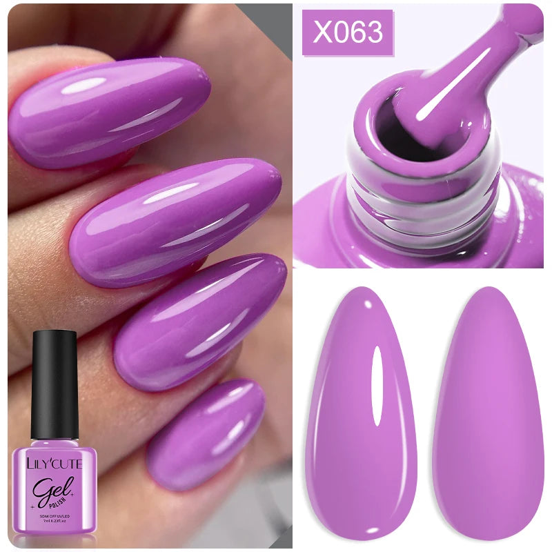 Deep Plum Nail Gel Polish 7ml (X040) UV LED - LILYCUTE