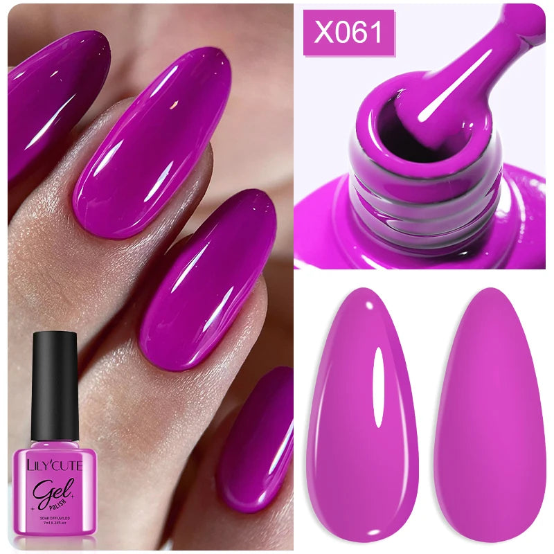 Deep Plum Nail Gel Polish 7ml (X040) UV LED - LILYCUTE