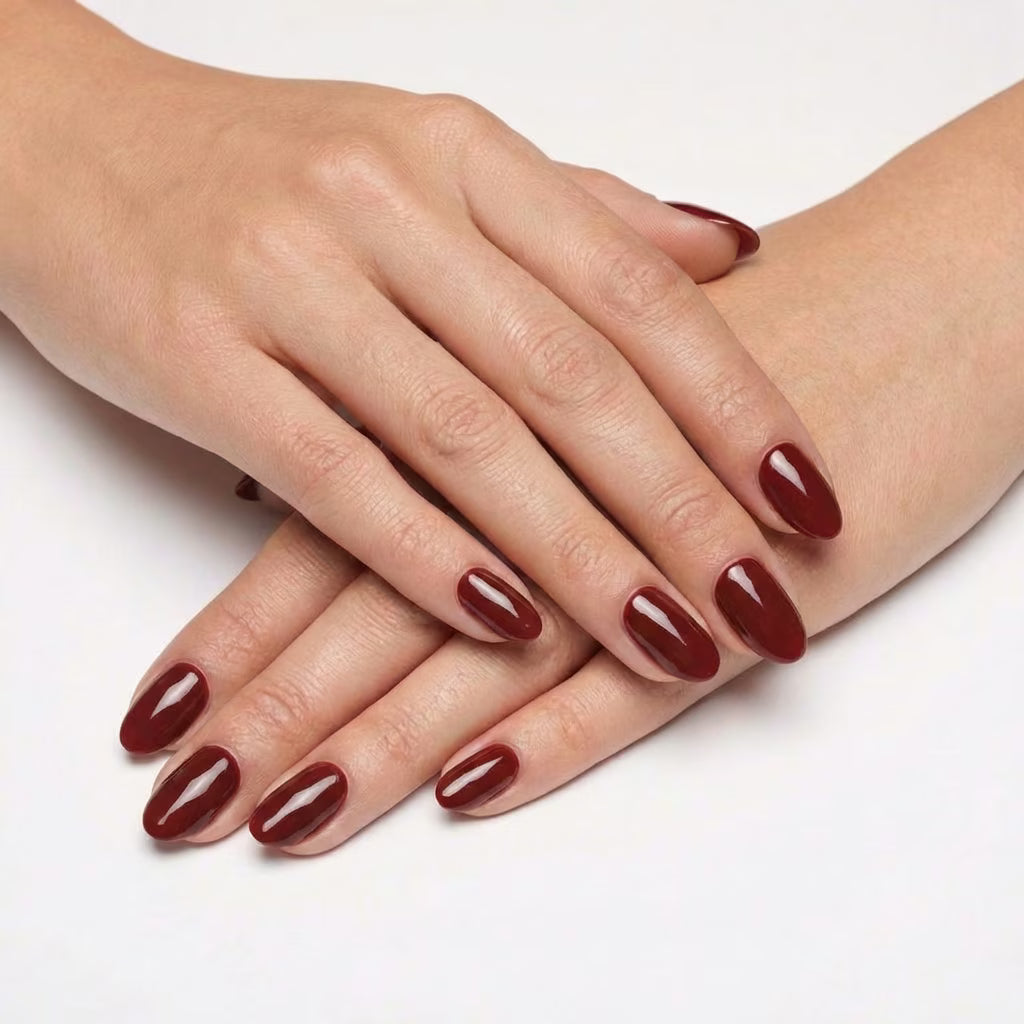 LILYCUTE Brick Red Nail Gel Polish 7ml (X033) UV LED - LILYCUTE - Two Hands Swatch