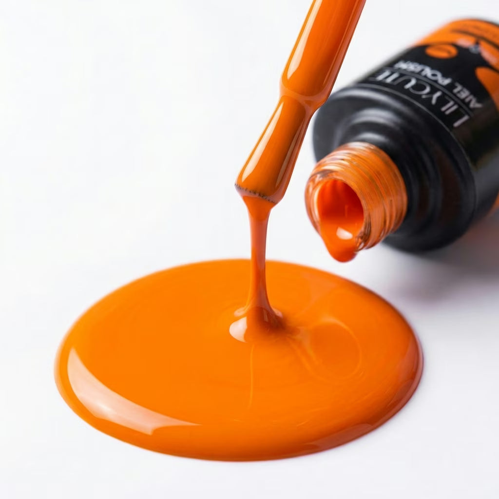 LILYCUTE Bright Orange Nail Gel Polish 7ml (X100) UV LED - LILYCUTE - Brush Drip