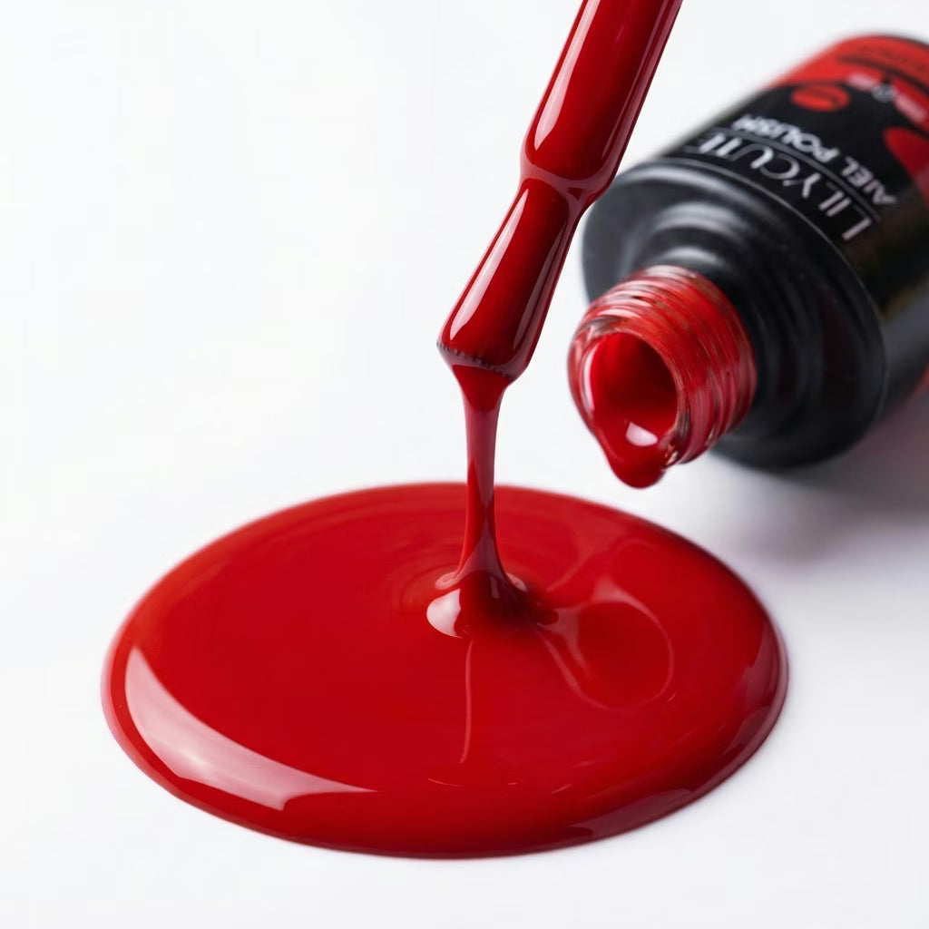 LILYCUTE Cherry Red Nail Gel Polish 7ml (X037) UV LED - LILYCUTE - Brush Drip