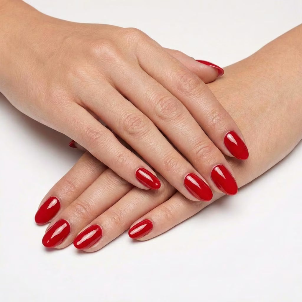 LILYCUTE Cherry Red Nail Gel Polish 7ml (X037) UV LED - LILYCUTE - Two Hands Swatch