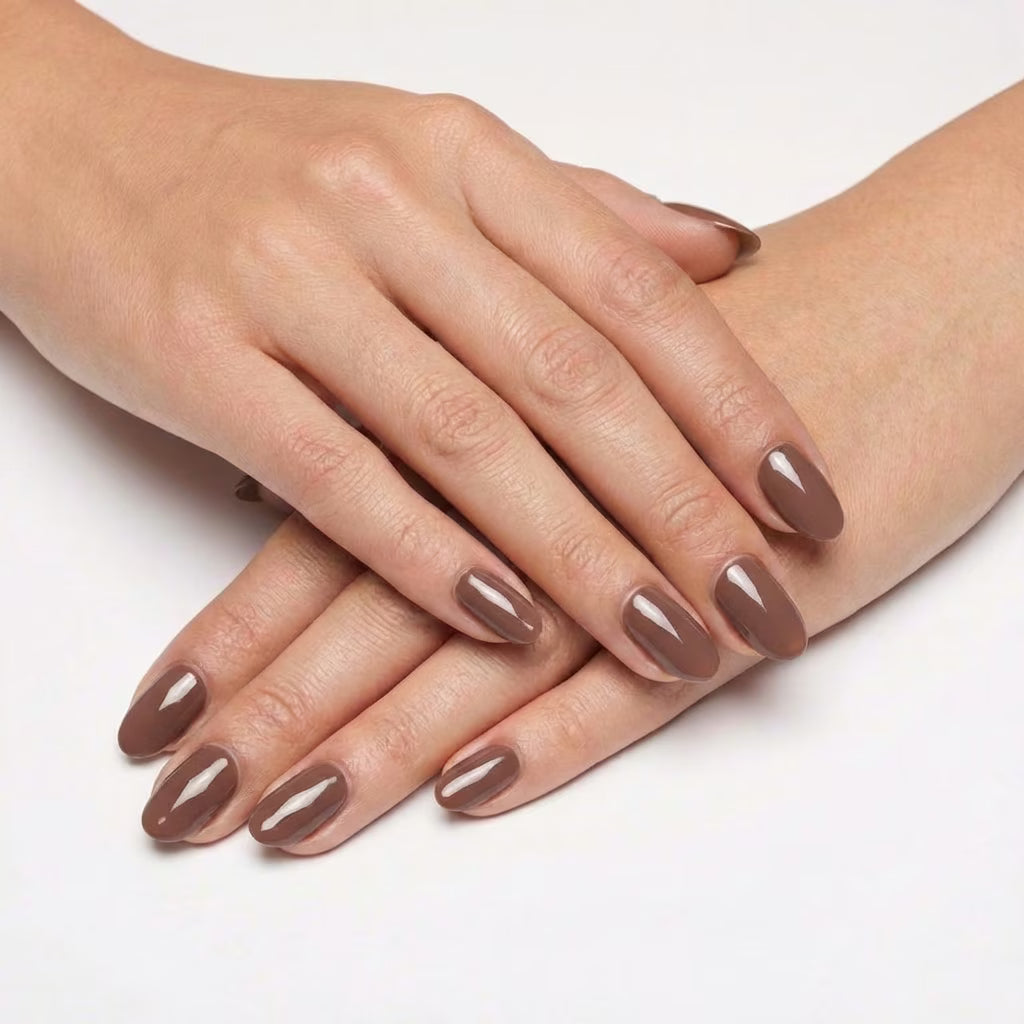 LILYCUTE Chestnut Nail Gel Polish 7ml (X030) UV LED - LILYCUTE - Two Hands Swatch
