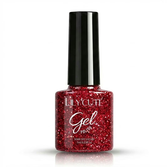 LILYCUTE Crimson Soak Off Gel Nail Polish 7ml () UV LED Bottle