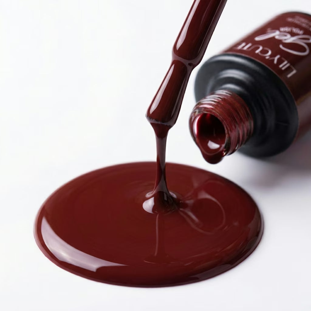 LILYCUTE Dark Maroon Nail Gel Polish 7ml (X032) UV LED - LILYCUTE - Brush Drip