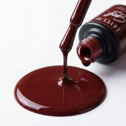 LILYCUTE Dark Maroon Nail Gel Polish 7ml (X032) UV LED - LILYCUTE - Brush Drip