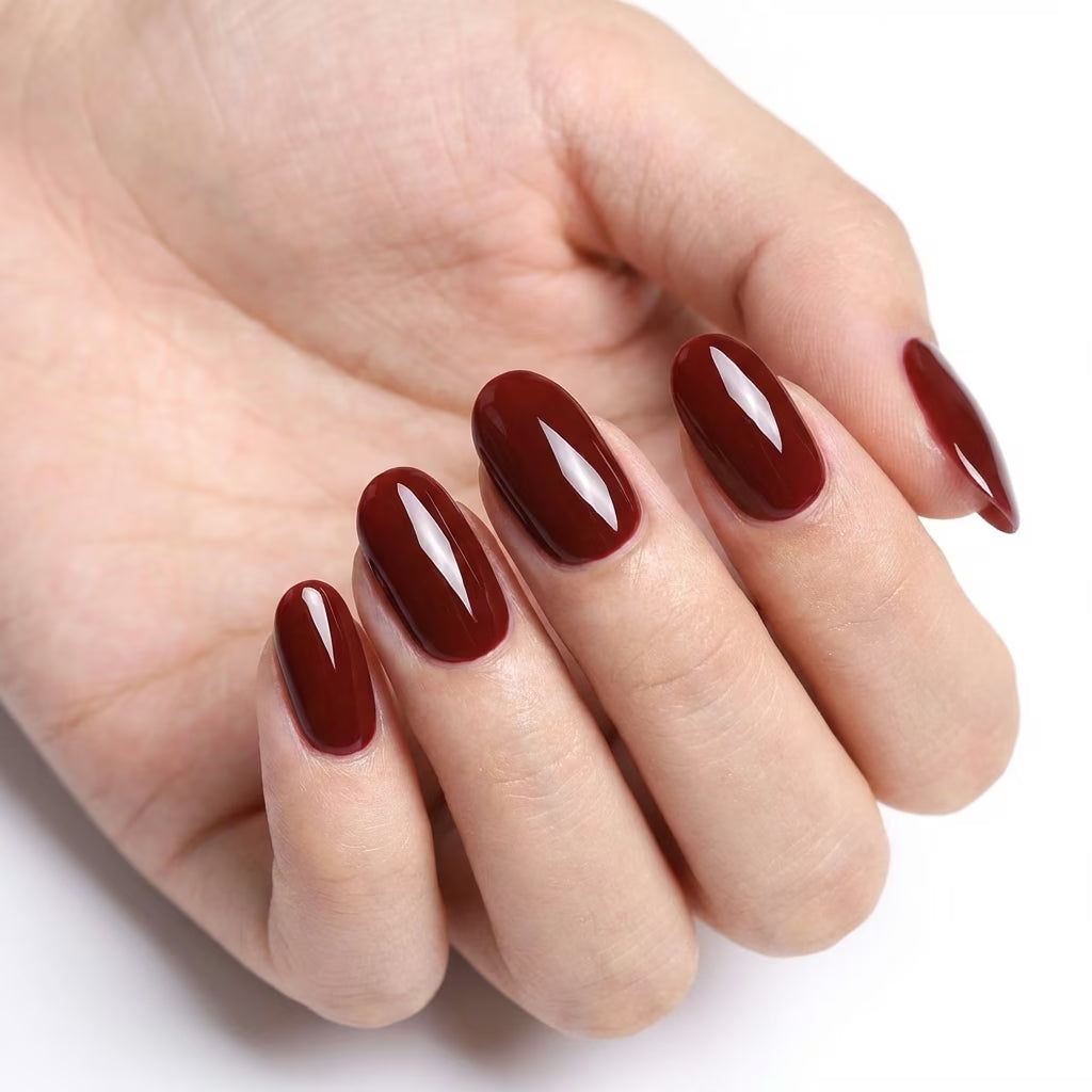LILYCUTE Dark Maroon Nail Gel Polish 7ml (X032) UV LED - LILYCUTE - Hand Swatch