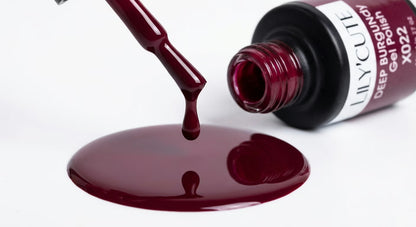 LILYCUTE Deep Burgundy Nail Gel Polish 7ml (X022) UV LED - LILYCUTE - Brush Drip