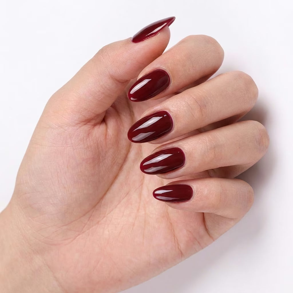 LILYCUTE Deep Burgundy Nail Gel Polish 7ml (X022) UV LED - LILYCUTE - Hand Swatch