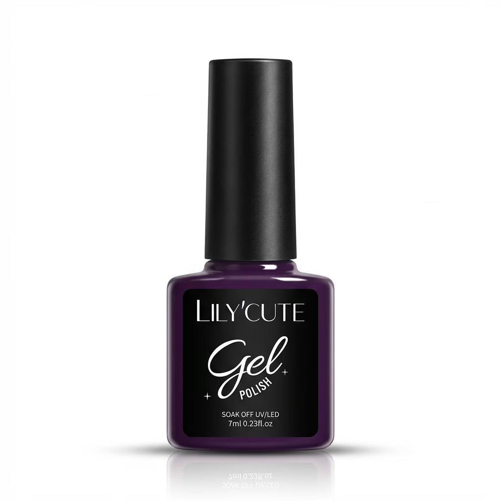 LILYCUTE Deep Plum Nail Gel Polish 7ml (X040) UV LED - LILYCUTE - Bottle