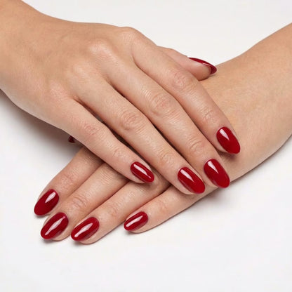 LILYCUTE Deep Red Nail Gel Polish 7ml (X036) UV LED - LILYCUTE - Two Hands Swatch