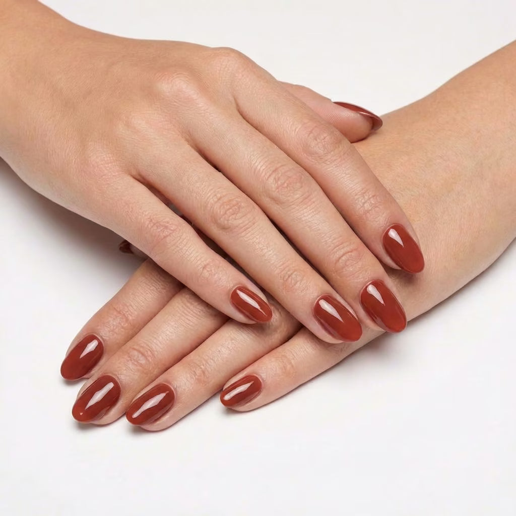 LILYCUTE Deep Rust Nail Gel Polish 7ml (X035) UV LED - LILYCUTE - Two Hands Swatch