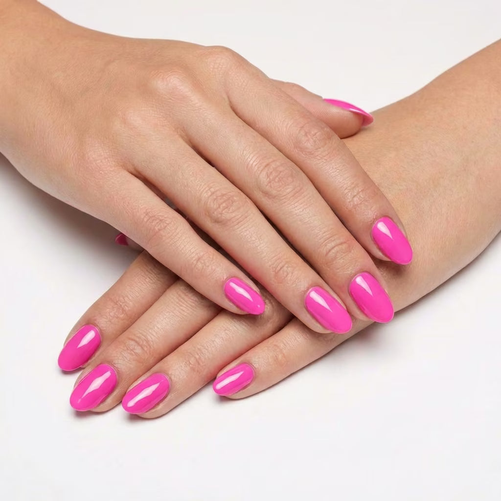 LILYCUTE Electric Pink Nail Gel Polish 7ml (X067) UV LED - LILYCUTE - Two Hands Swatch