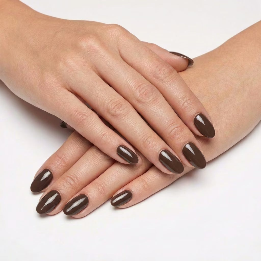 LILYCUTE Espresso Nail Gel Polish 7ml (X024) UV LED - LILYCUTE - Two Hands Swatch