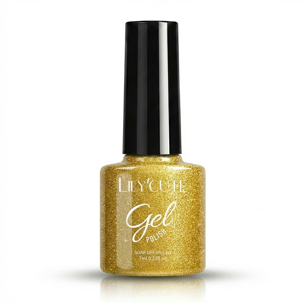 LILYCUTE Gold Soak Off Gel Nail Polish 7ml () UV LED Bottle