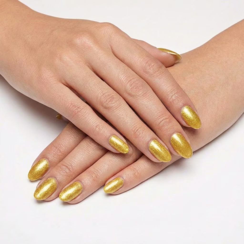 LILYCUTE Gold Nail Gel Polish 7ml (X108) UV LED - LILYCUTE - Two Hands Swatch