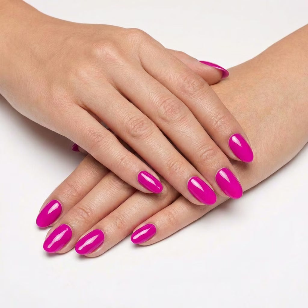 LILYCUTE Hot Magenta Nail Gel Polish 7ml (X043) UV LED - LILYCUTE - Two Hands Swatch