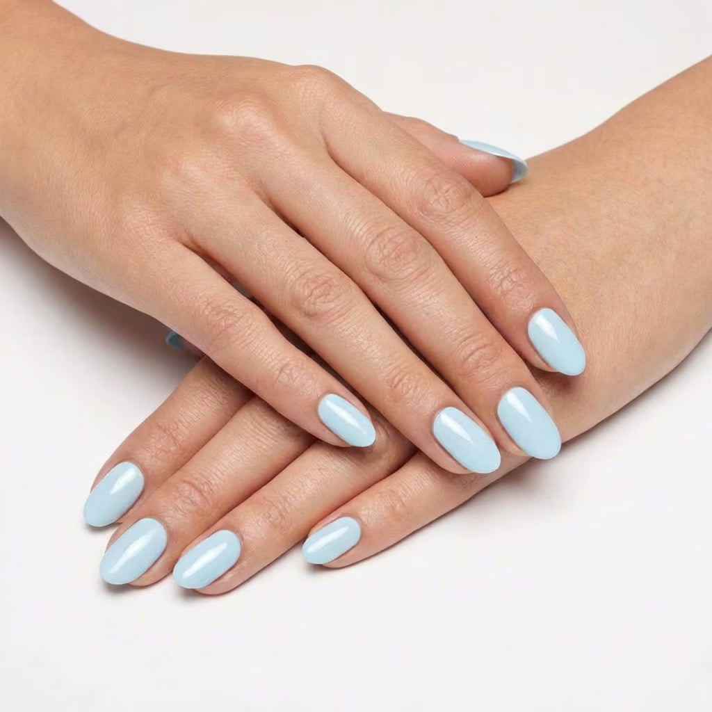 LILYCUTE Ice Blue Nail Gel Polish 7ml (X050) UV LED - LILYCUTE - Two Hands Swatch