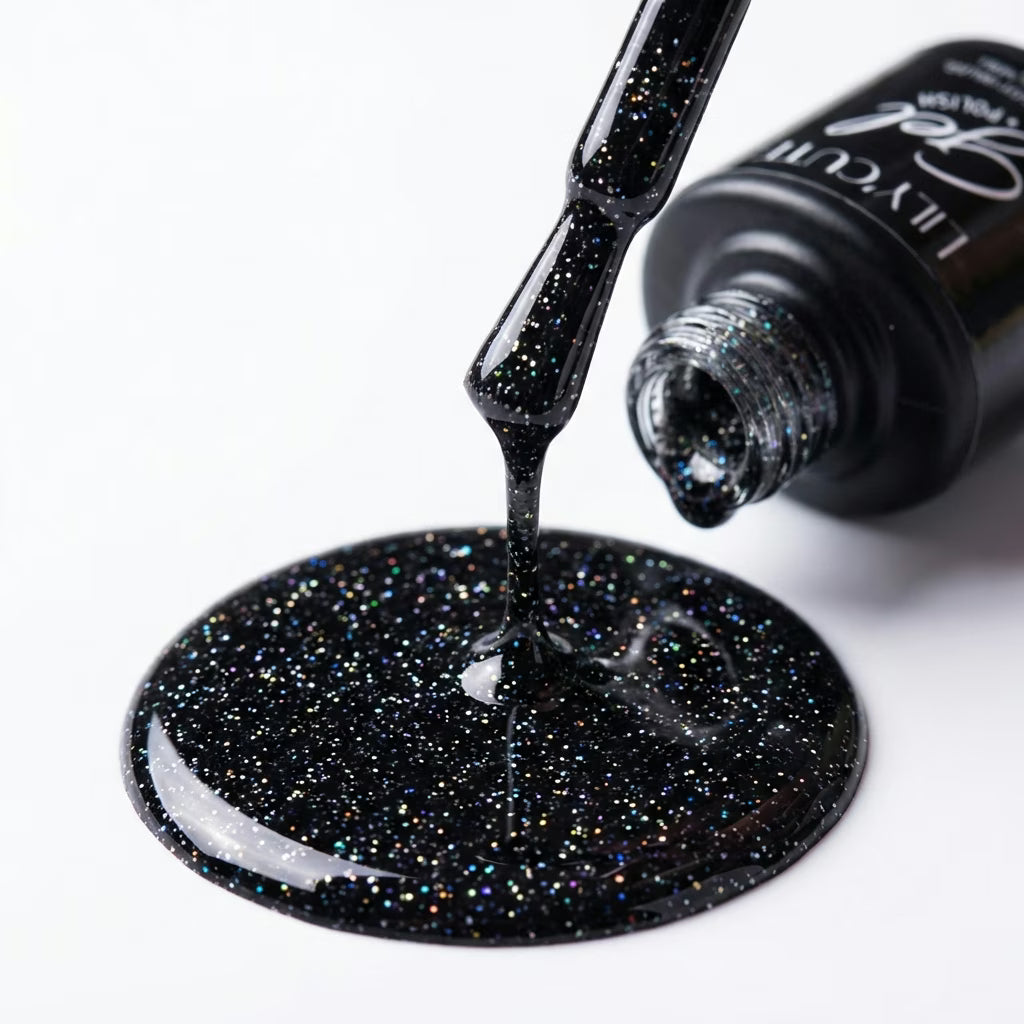 LILYCUTE Jet Black Nail Gel Polish 7ml (X120) UV LED - LILYCUTE - Brush Drip