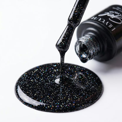 LILYCUTE Jet Black Nail Gel Polish 7ml (X120) UV LED - LILYCUTE - Brush Drip