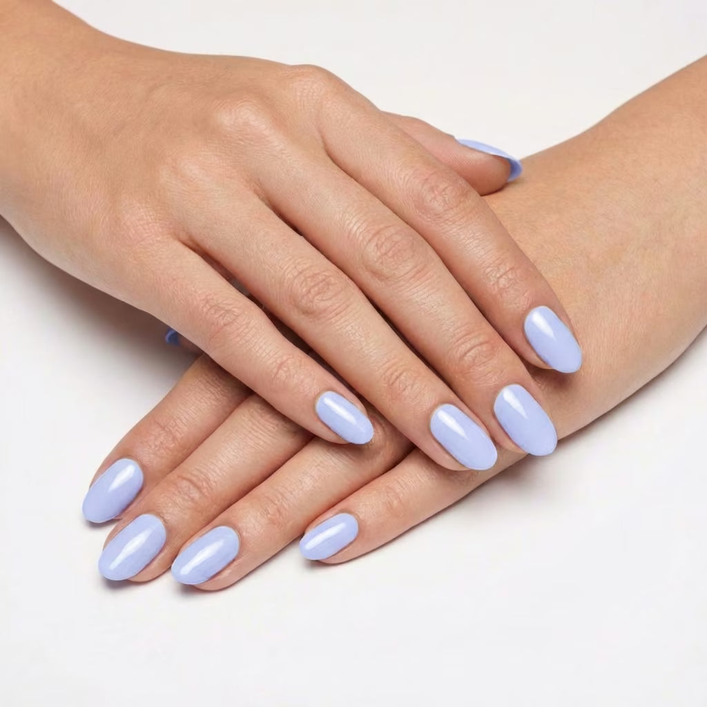 LILYCUTE Lavender Blue Nail Gel Polish 7ml (X052) UV LED - LILYCUTE - Two Hands Swatch
