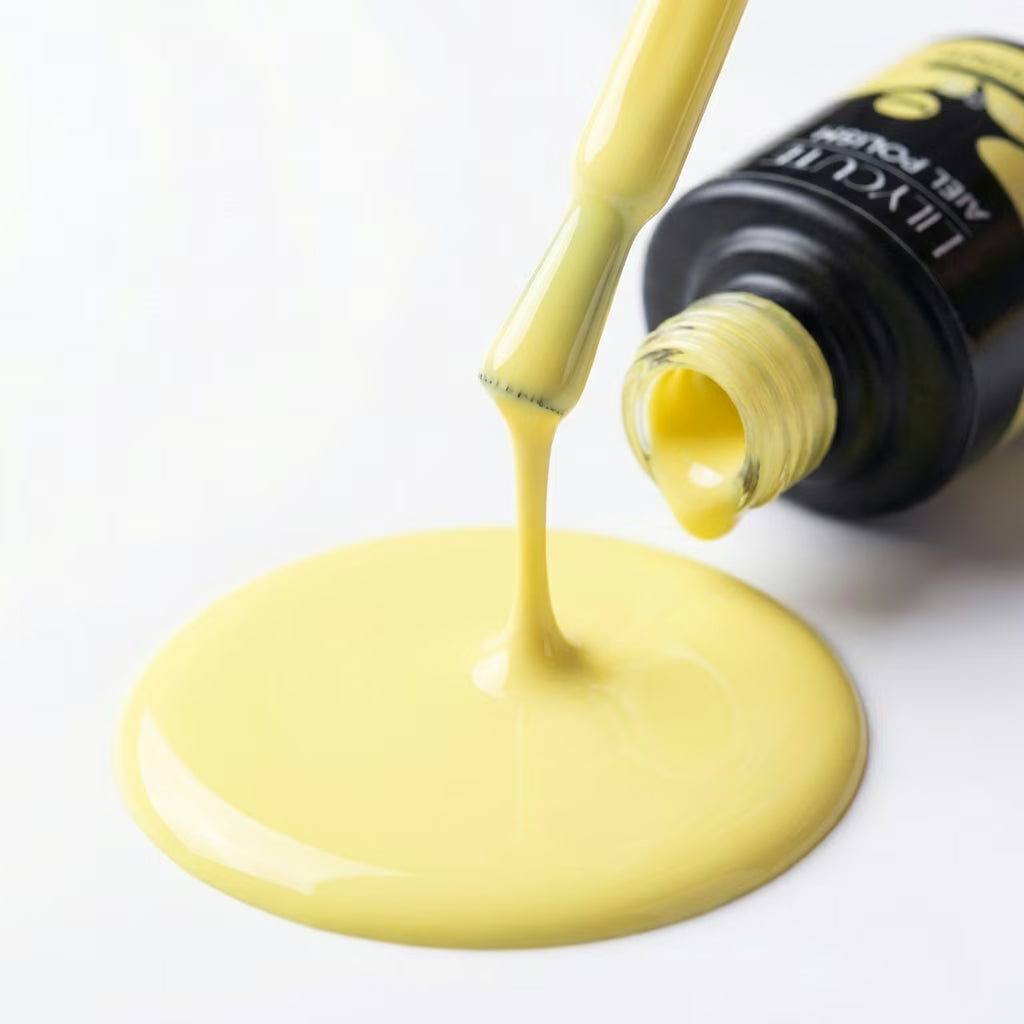 LILYCUTE Lemon Cream Nail Gel Polish 7ml (X078) UV LED - LILYCUTE - Brush Drip