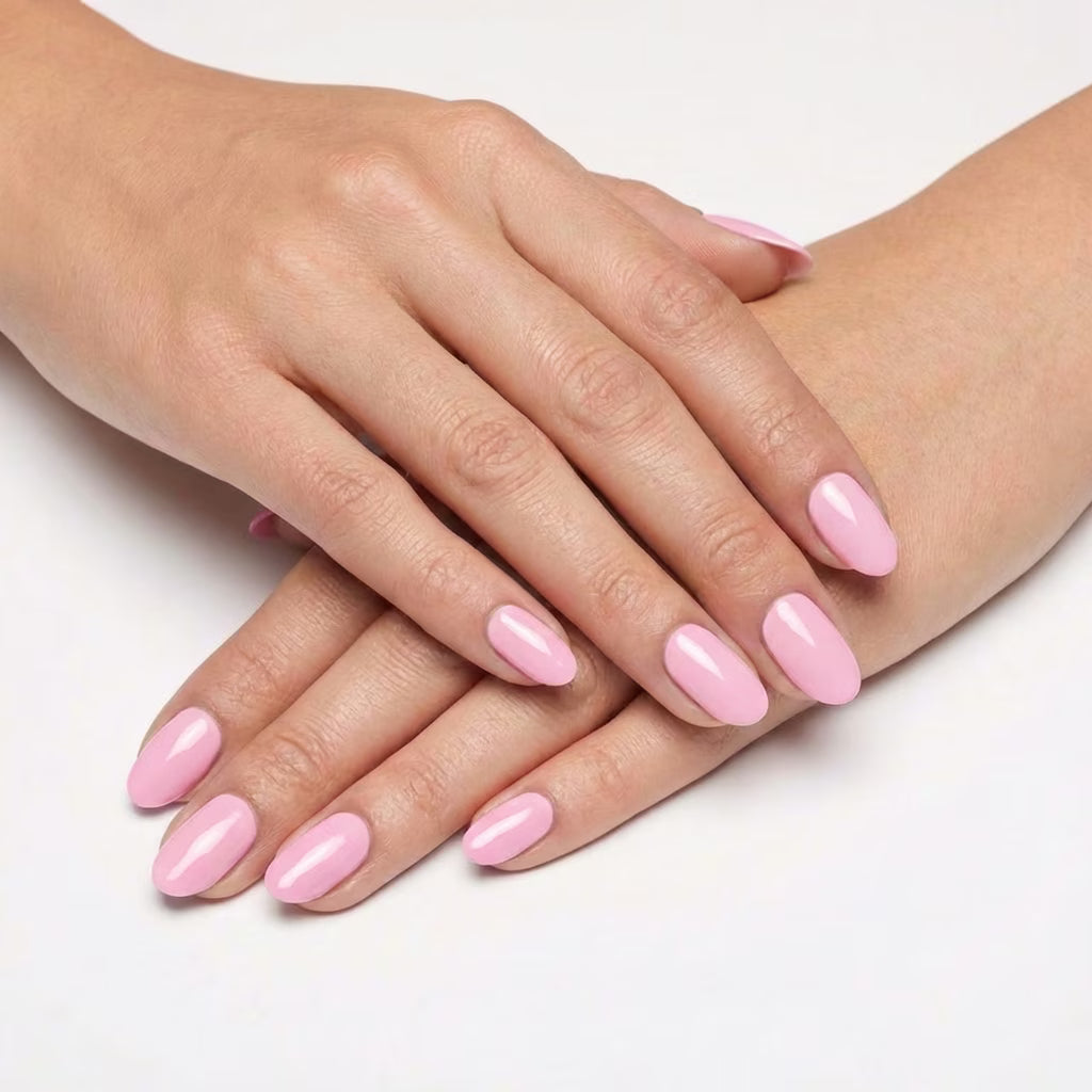 LILYCUTE Light Pink Nail Gel Polish 7ml (X070) UV LED - LILYCUTE - Two Hands Swatch