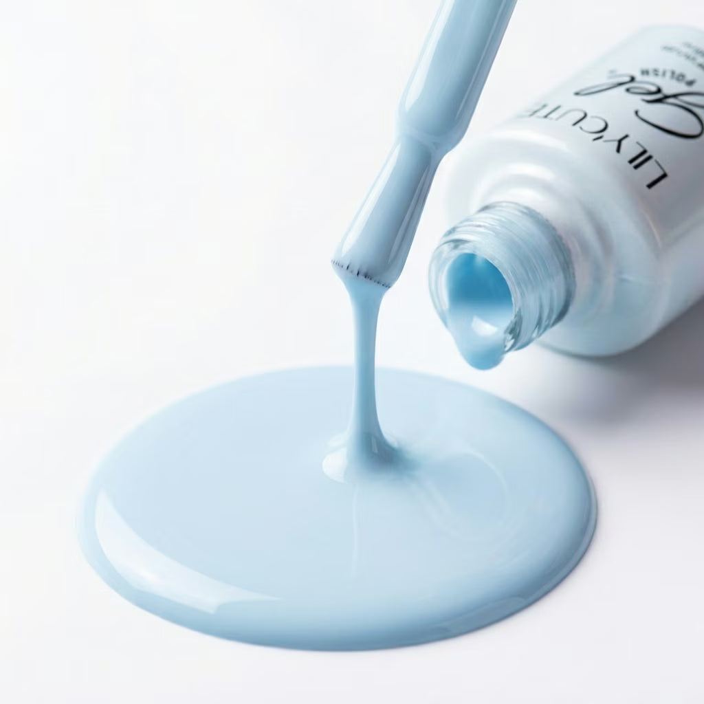 LILYCUTE Light Powder Blue Nail Gel Polish 7ml (X049) UV LED - LILYCUTE - Brush Drip