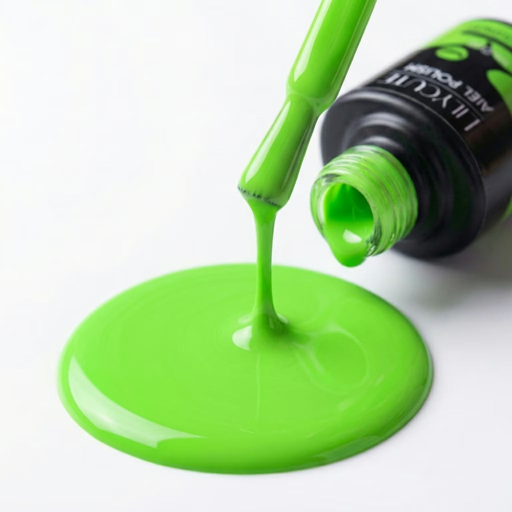 LILYCUTE Lime Green Nail Gel Polish 7ml (X089) UV LED - LILYCUTE - Brush Drip
