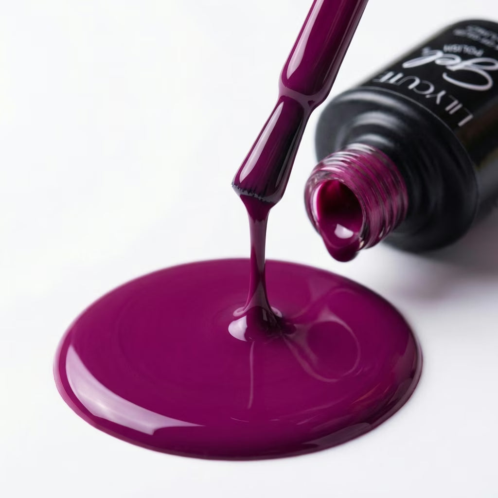 LILYCUTE Magenta Purple Nail Gel Polish 7ml (X042) UV LED - LILYCUTE - Brush Drip