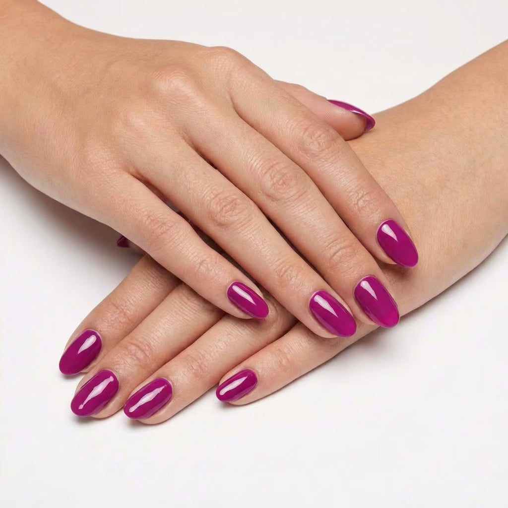 LILYCUTE Magenta Purple Nail Gel Polish 7ml (X042) UV LED - LILYCUTE - Two Hands Swatch