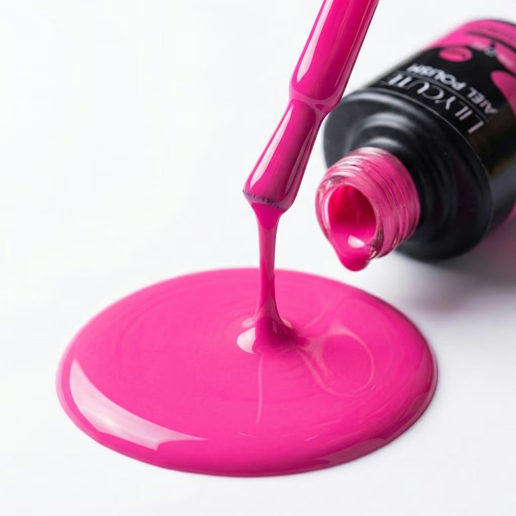 LILYCUTE Neon Pink Nail Gel Polish 7ml (X102) UV LED - LILYCUTE - Brush Drip