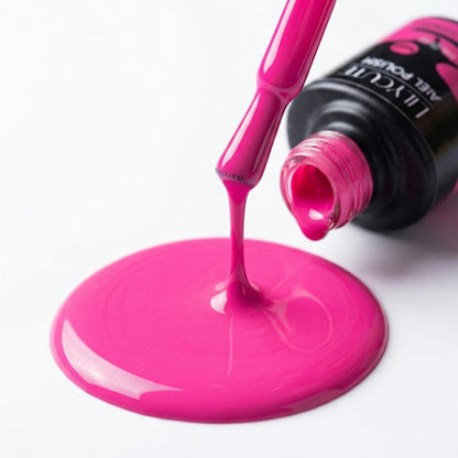 LILYCUTE Neon Pink Nail Gel Polish 7ml (X102) UV LED - LILYCUTE - Brush Drip