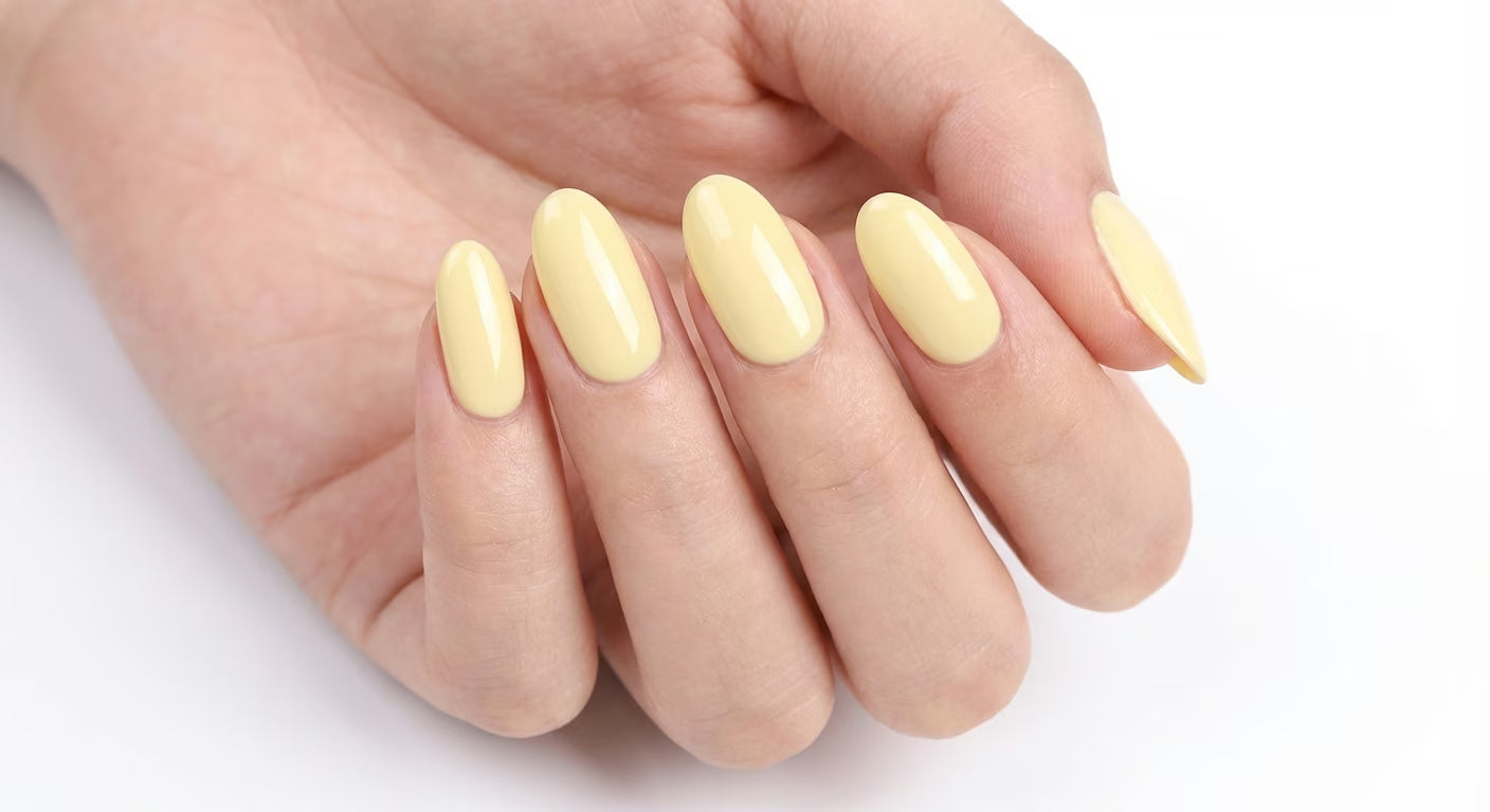 LILYCUTE Pale Yellow Nail Gel Polish 7ml (X079) UV LED - LILYCUTE - Hand Swatch
