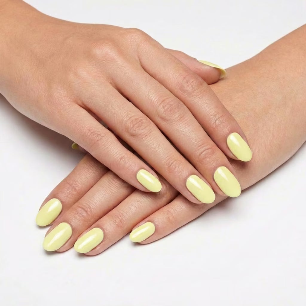 LILYCUTE Pale Yellow Nail Gel Polish 7ml (X079) UV LED - LILYCUTE - Two Hands Swatch