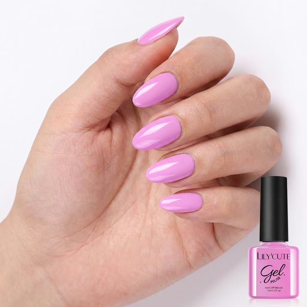LILYCUTE Pink Orchid Nail Gel Polish 7ml (X065) UV LED - LILYCUTE - Hand Swatch