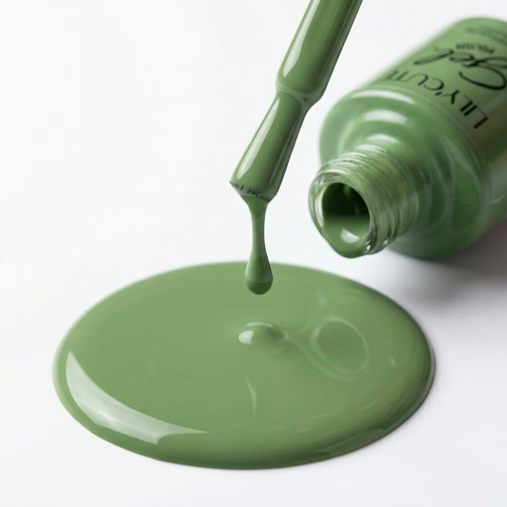 LILYCUTE Sage Green Nail Gel Polish 7ml (X091) UV LED - LILYCUTE - Brush Drip
