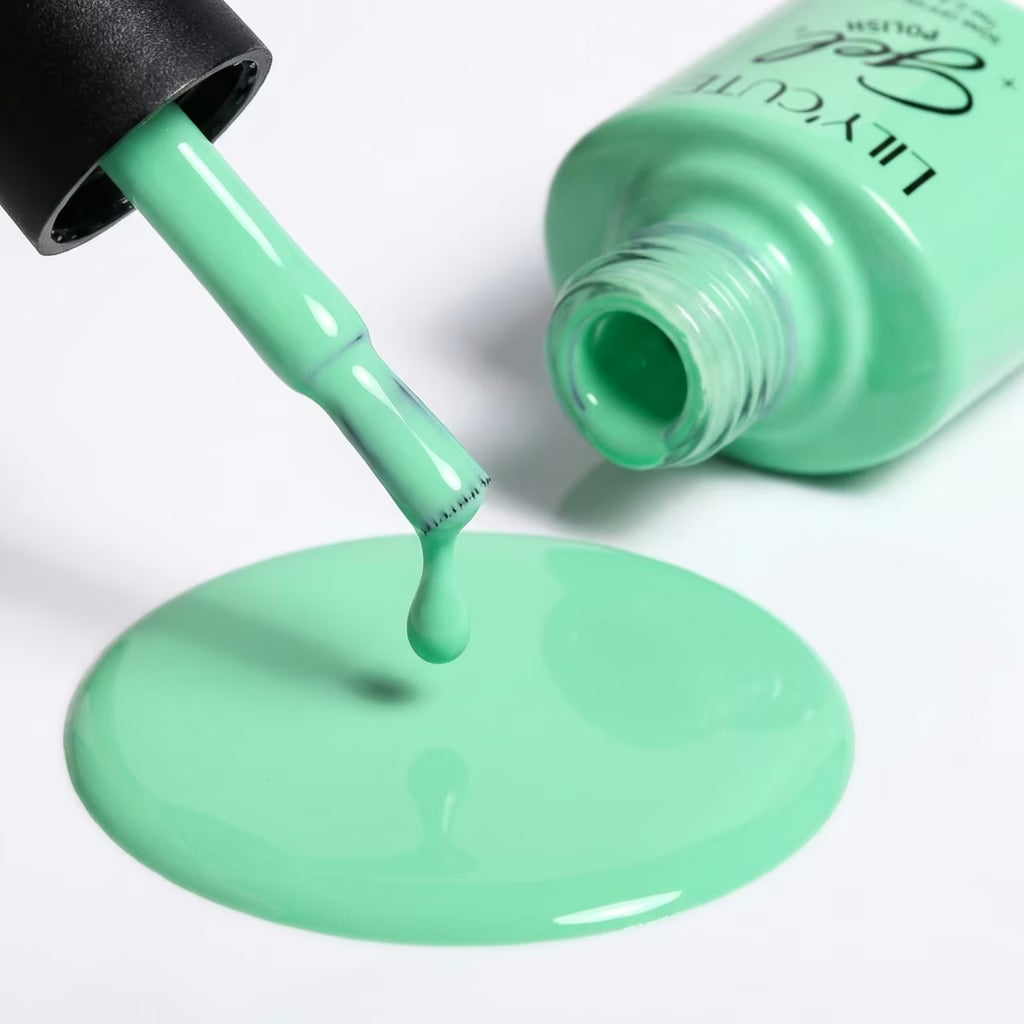 LILYCUTE Seafoam Green Nail Gel Polish 7ml (X088) UV LED - LILYCUTE - Brush Drip