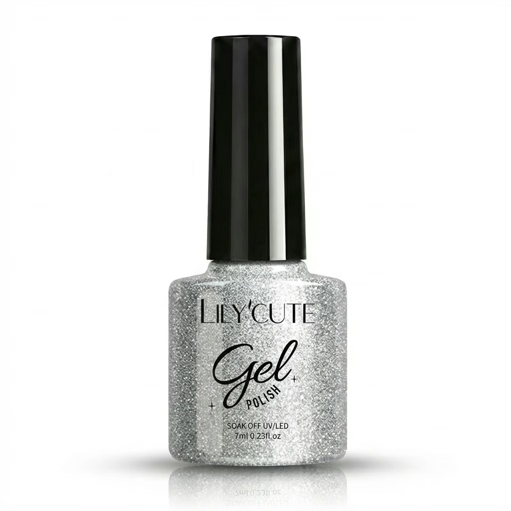 LILYCUTE Silver Soak Off Gel Nail Polish 7ml () UV LED Bottle