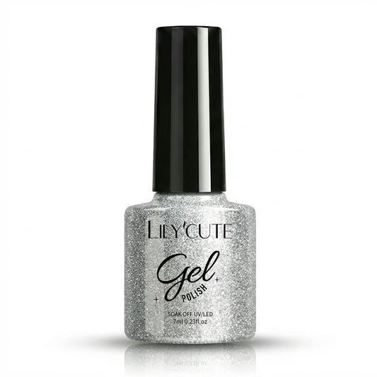 LILYCUTE Silver Soak Off Gel Nail Polish 7ml () UV LED Bottle