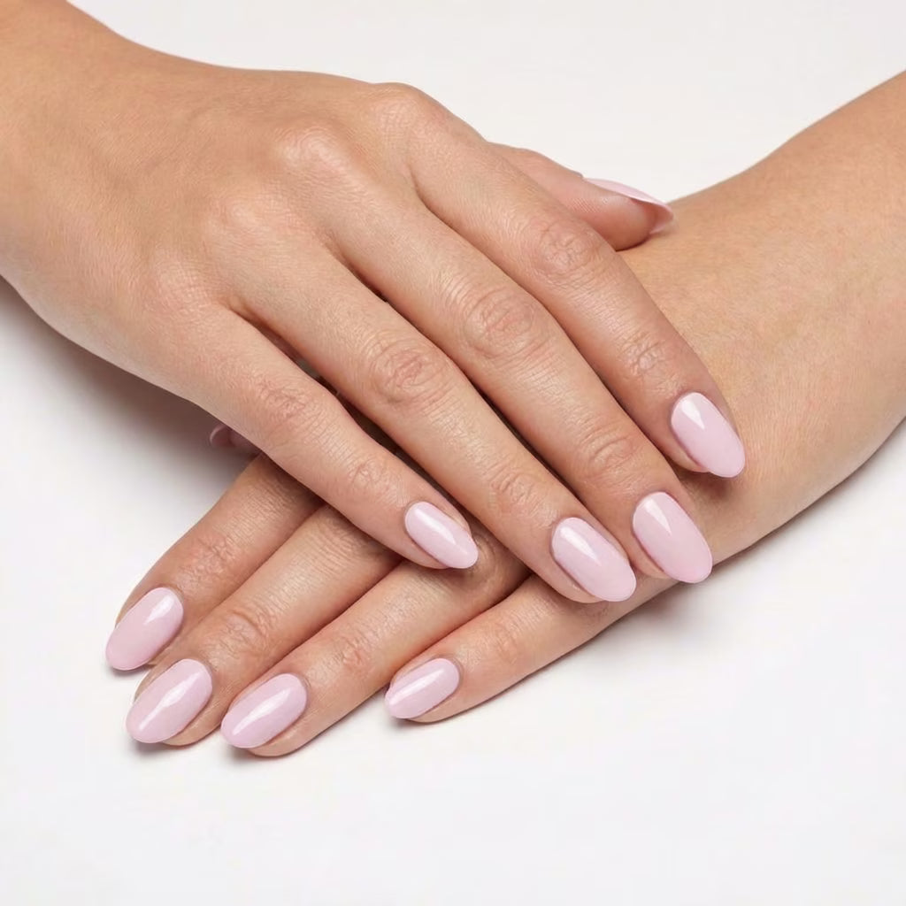 LILYCUTE Soft Pink Nail Gel Polish 7ml (X074) UV LED - LILYCUTE - Two Hands Swatch