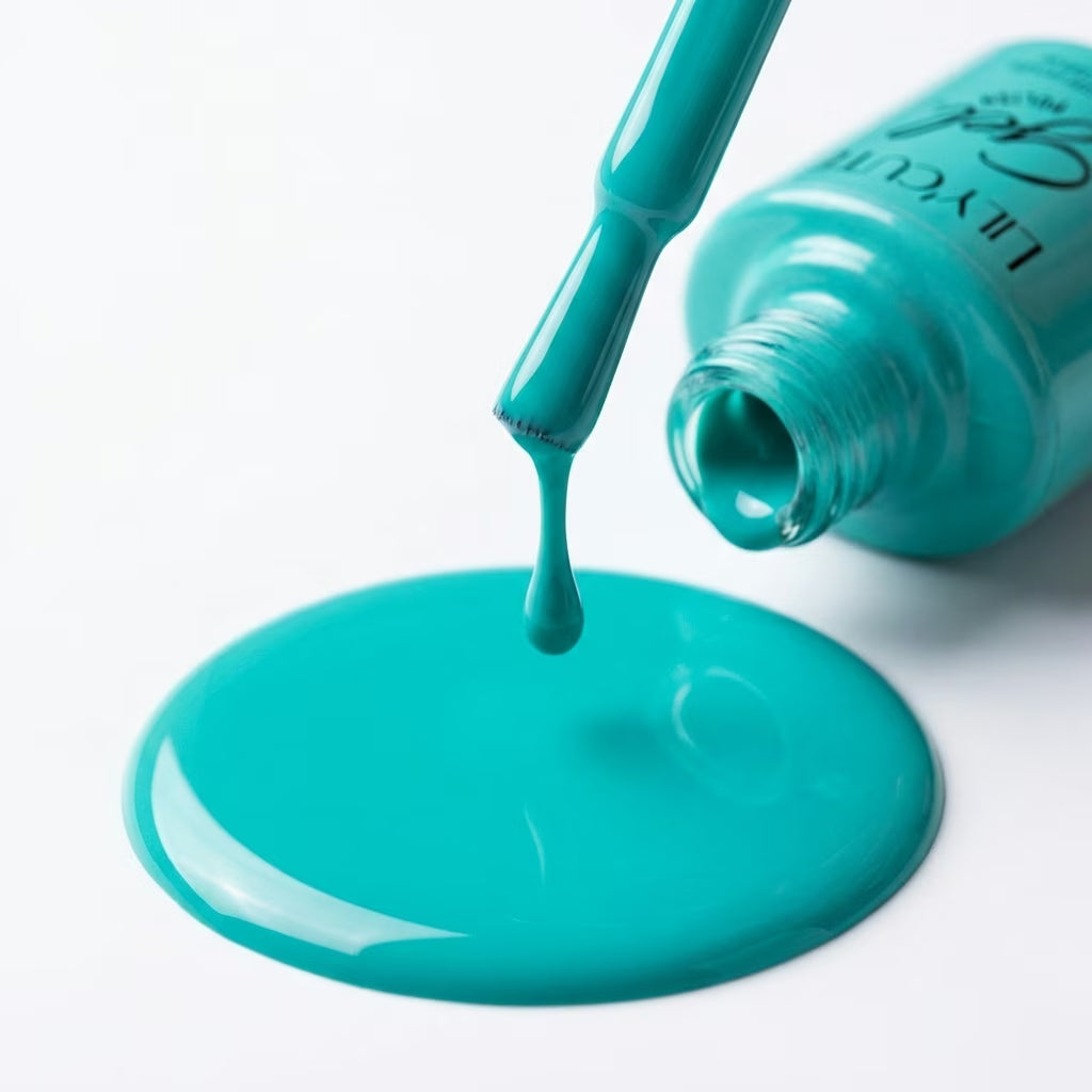 LILYCUTE Teal Nail Gel Polish 7ml (X085) UV LED - LILYCUTE - Brush Drip
